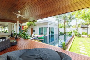 Outdoor pool - Peaceful 3 Bedroom Pool Villa 15 mins to the Beach (Tambon Thep Krasatti)
