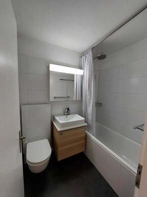 Secadora de cabello, jabón, papel de baño 