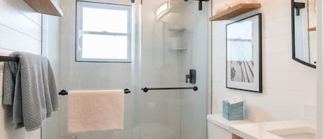 Hair dryer, towels