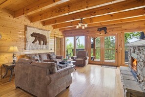 Cabin, 4 Bedrooms | Living area | Smart TV - A View To A Dream 4 Bedroom Home (Sevierville)