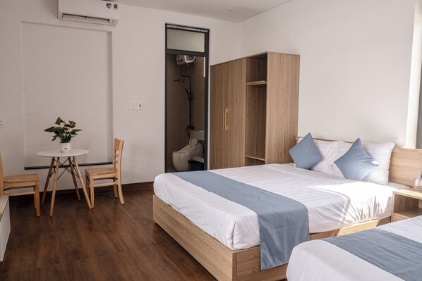 Family Quadruple Room, Pool View | Desk, free WiFi