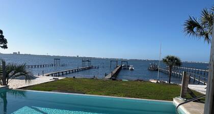 2-bedroom waterfront 1st floor of 2 story with pool fishing 2 miles from beach