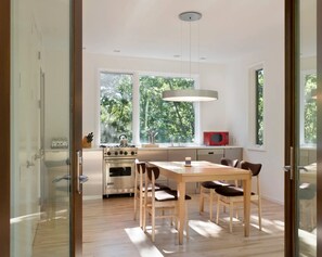 Private kitchen - The Floating House Water Mill Hamptons, A Cantilevered Architectural Retreat (Water Mill)