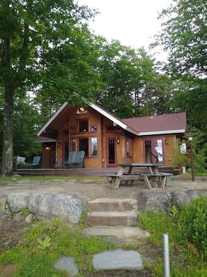 Outdoor dining - 2 Cabins & Sauna on Lake Monomonac (Rindge)