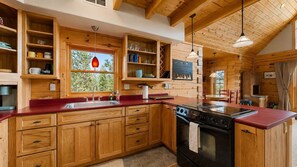 Fridge, microwave, oven, stovetop - Mountain View Retreat | Pool & Golf Access (New Meadows)