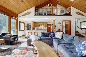 TV, fireplace, offices - Payette River Retreat with Hot Tub & Views (McCall)