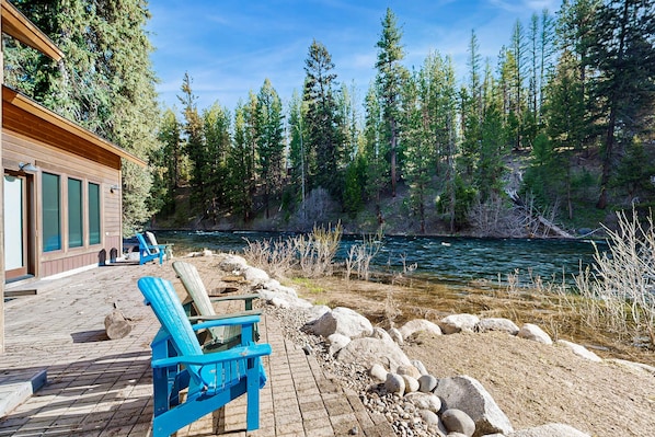Terrace/patio - Payette River Retreat with Hot Tub & Views (McCall)