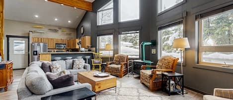 Télévision, cheminée, lecteur de DVD, chaßne hi-fi