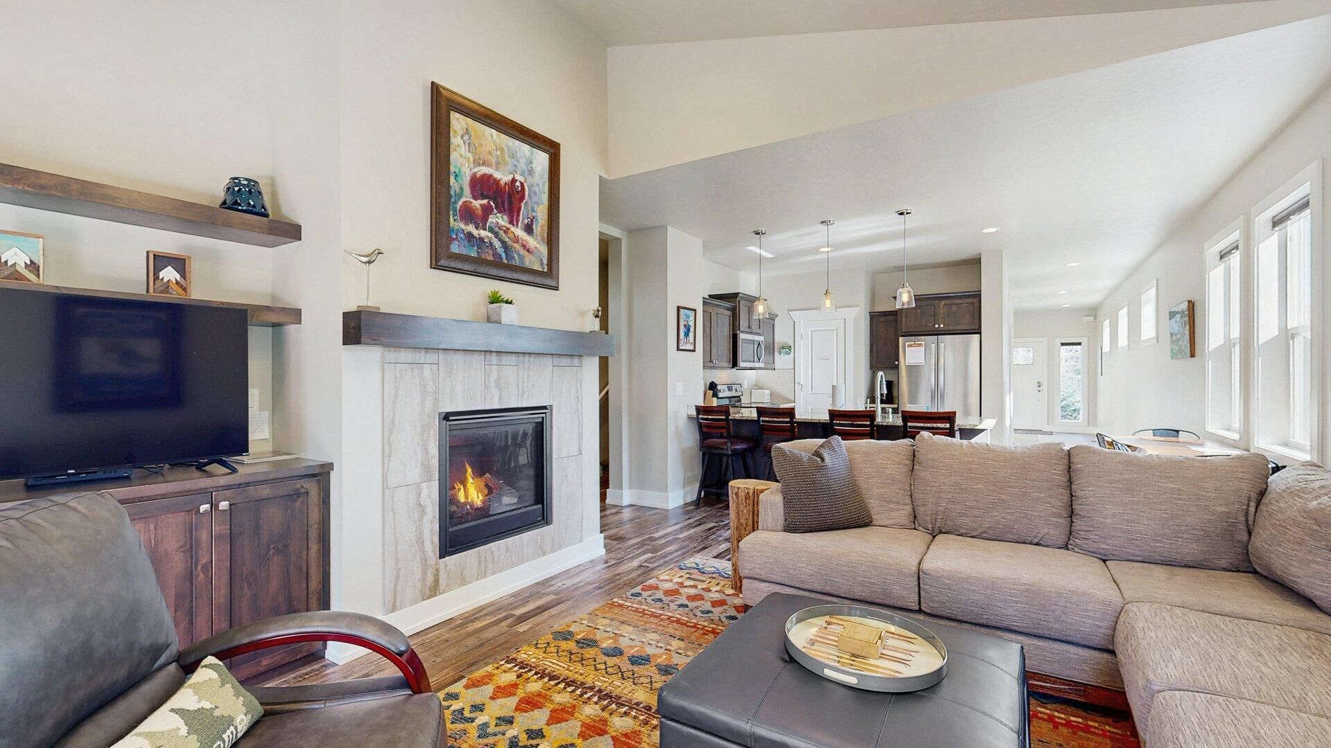 TV, fireplace, DVD player, offices
