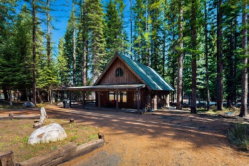 Rustic Cabin with Wrap-Around Deck Near Lake