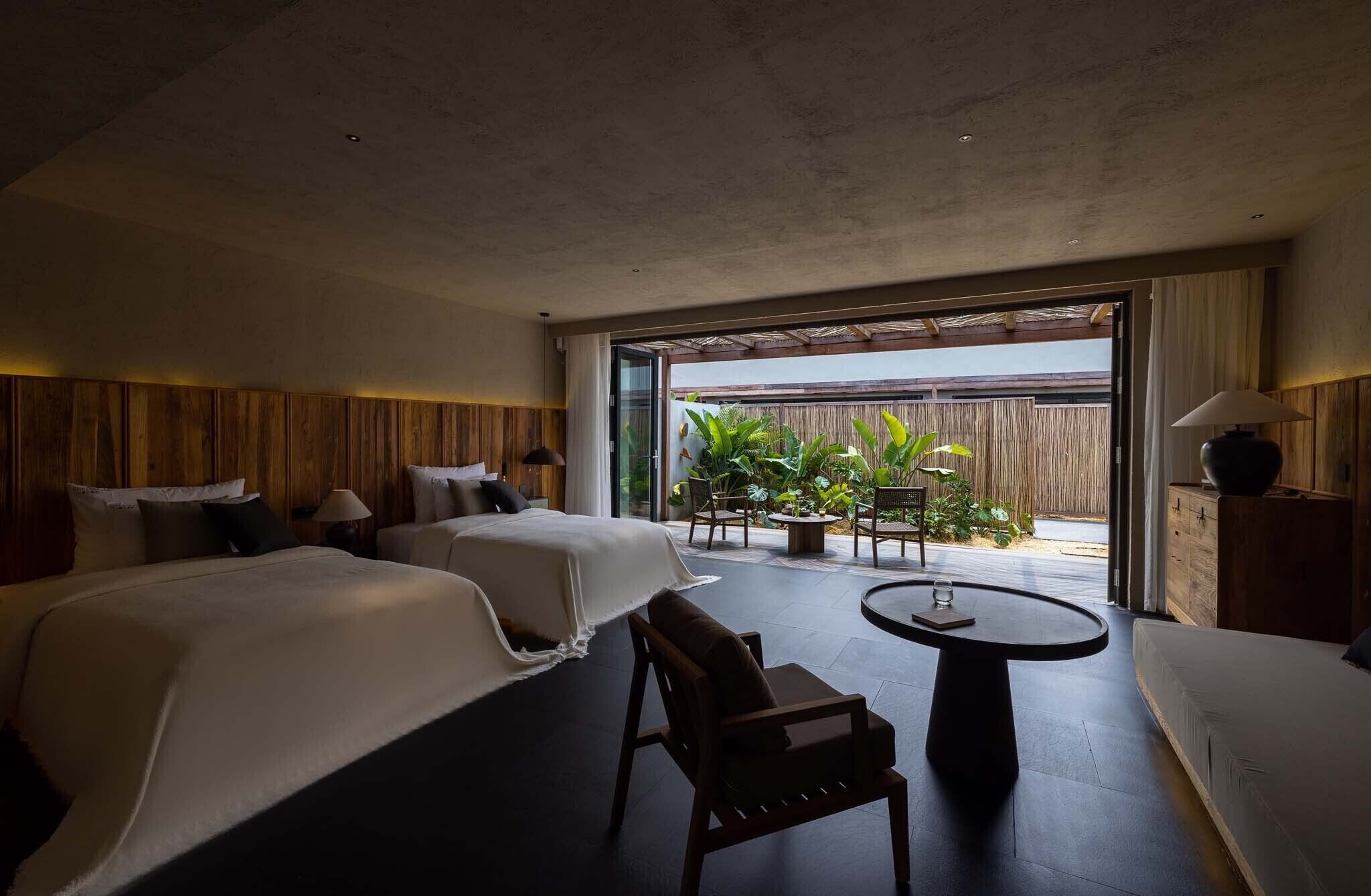 Senior Twin Room, Patio, Courtyard View | Desk, laptop workspace, blackout curtains, iron/ironing board