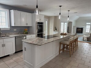 Microwave, oven, dishwasher - Luxury Coastal Retreat with Pool • Jacuzzi • 10-Min Walk to Semi-Private Beach (Plymouth)