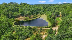 Unclassified image, 2 of 30, button - NEW! Spacious Farmhouse Cabin, 30 acres w/ Pond, Waterfall, Trails (Zoe)