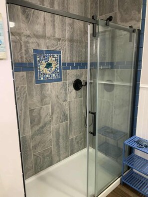 Shower, hair dryer, towels, soap - Ocean Mile J3 St George Island Pet Friendly Sleeps 4 W/BEACH GEAR CREDIT! (Eastpoint)