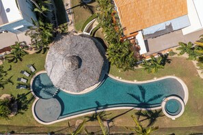 Outdoor pool, a heated pool - Las Quintas 6B - 2BR Chic Condo on Golf Course/SDC Hotel Zone, Beach & Dining. (San José del Cabo)