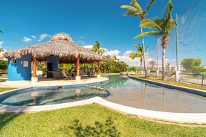 Outdoor pool, a heated pool - Las Quintas 6B - 2BR Chic Condo on Golf Course/SDC Hotel Zone, Beach & Dining. (San José del Cabo)