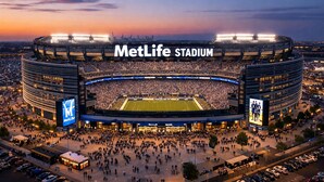 MetLife Stadium with a large crowd, multiple levels, and prominent signage. - Marvelous 3-bedroom/2 bath  apartment with AC in vibrant Newark (Newark)