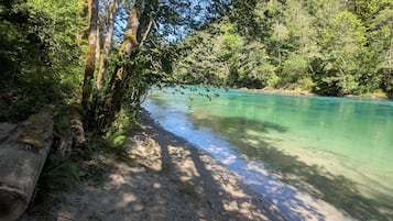 Plage à proximité, chaises longues