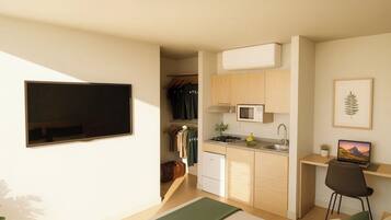 In-room safe, desk, laptop workspace, iron/ironing board