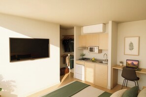 Minibar, in-room safe, desk, laptop workspace - Hotel Puerta Gala 2903 (Guadalajara)
