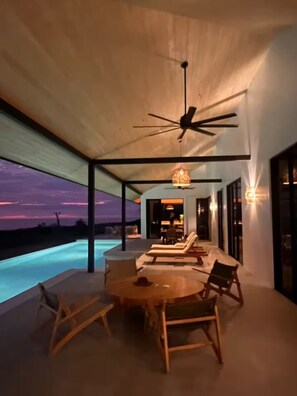 Terrace/patio - Brand-new luxury home in the heart of Santa Teresa with stunning 60 ft lap pool (Santa Teresa)