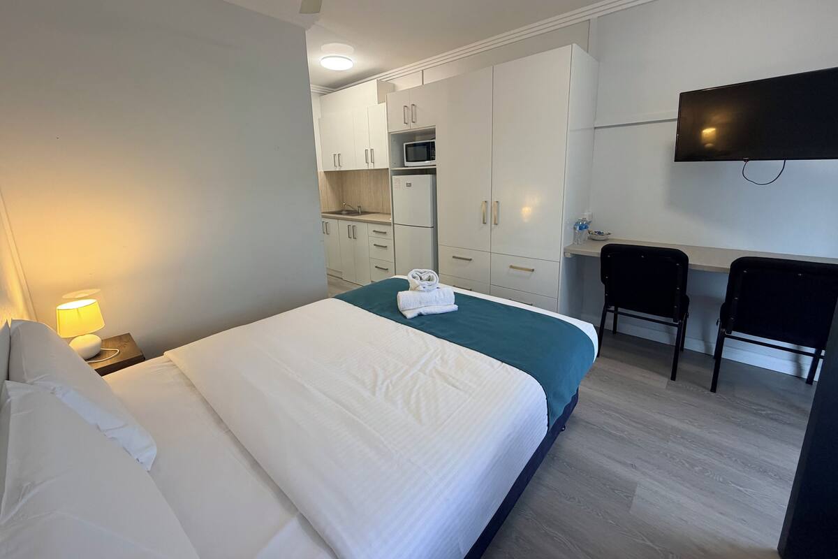 Desk, laptop workspace, free WiFi