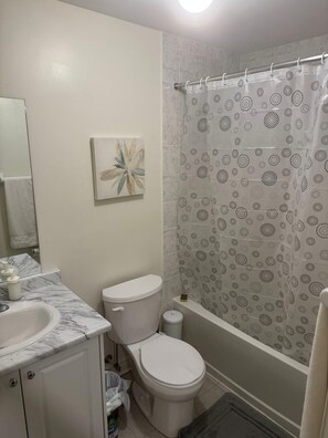 Hair dryer, towels, soap, toilet paper - Basement with own washroom and parking (Oshawa)