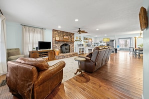 Smart TV, DVD player, books, video library