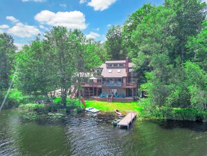 House (4 Bedrooms) | Front of property - Lakefront Big Bass Lake Dock Games (Gouldsboro)