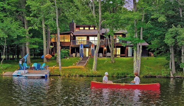 House (4 Bedrooms) | Interior - Lakefront Hot Tub Canoes Game Room Wood FP (Gouldsboro)