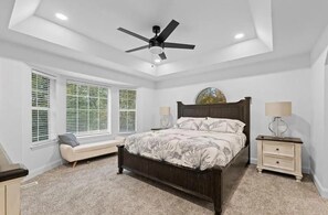 Iron/ironing board, travel crib, free WiFi, bed sheets