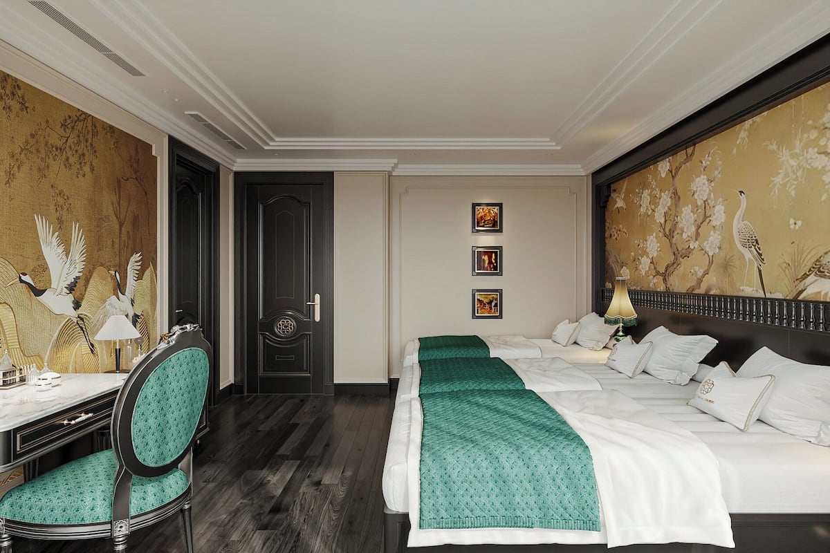 家庭三人房, 陽台, 海景 | 書桌