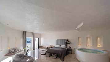 Romantisches Doppelzimmer, Meerblick | Minibar, Verdunkelungsvorhänge, schallisolierte Zimmer