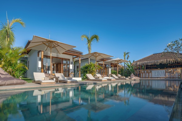 Deluxe Bungalow, Pool View | Egyptian cotton sheets, premium bedding, pillowtop beds, in-room safe