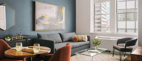 Superior 1 Bedroom Apartment, 1 Queen Bed with Sofa bed | Living area