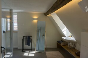 Ducha, secador de pelo y toallas