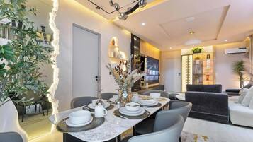 Economy Apartment, Balcony, City View | Dining
