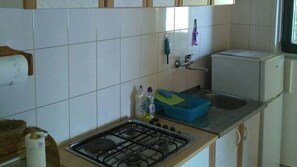 Fridge, cookware/dishes/utensils