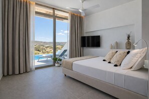 Junior Suite, Private Pool, Sea View | In-room safe, blackout drapes, soundproofing, iron/ironing board - Ramnus Karpathos Suites (Karpathos)