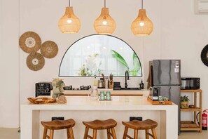 Fridge, microwave, stovetop, coffee/tea maker - 2BR Bali Villa Near Uluwatu Surf & Beach Clubs (South Kuta)