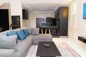 Standard Apartment, Balcony, City View | Living area - Wanderluxe Shortlets (Abuja)