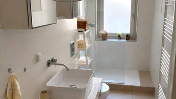 Ducha, secador de pelo, toallas