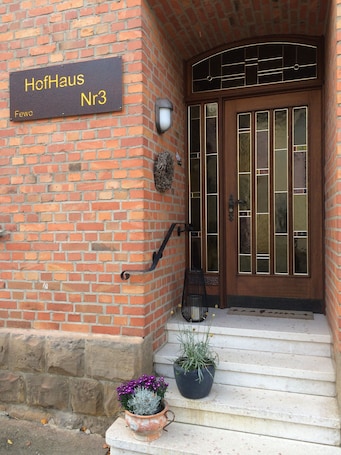 Exterior detail. Apartment 'Hofhausnr3' with Private Terrace, Garden, and Wi-Fi
