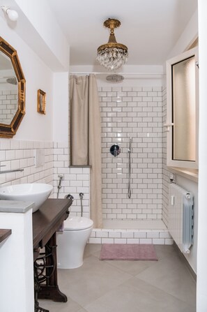 Shower, hair dryer, bidet, towels - The Roman artist house (Roma)