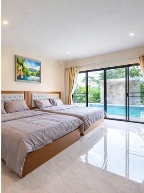 Deluxe Villa, 4 Bedrooms, Pool View | Free WiFi, bed sheets - Baanphet Sukphrom Wang Nam Khiao (Wang Nam Khiao)