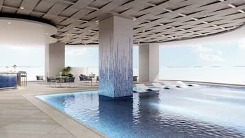 Piscina externa, espreguiçadeiras