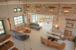 Altamar Villa | Living area | Fireplace - Cypresses Villas (South Pelion)