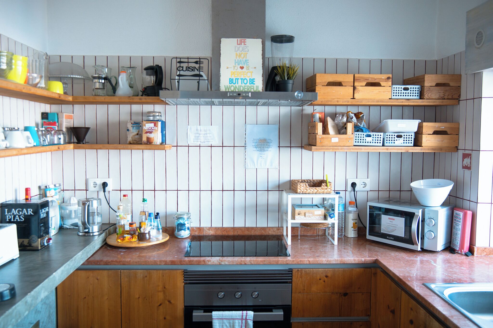 Full-sized fridge, microwave, oven, dishwasher