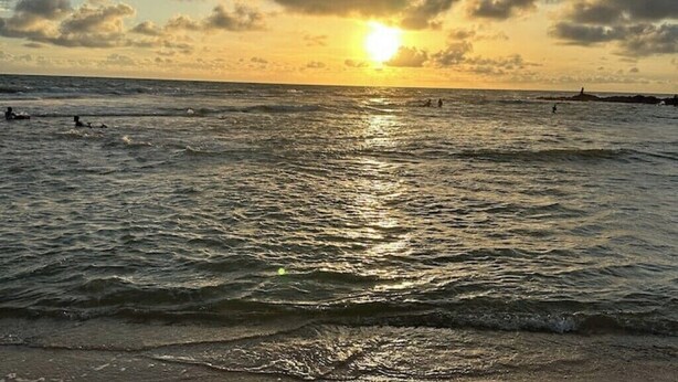 En la playa
