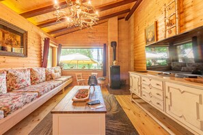 TV, table football - Rural home in nature with jacuzzi, sauna and entertainment amenities (Mazin)